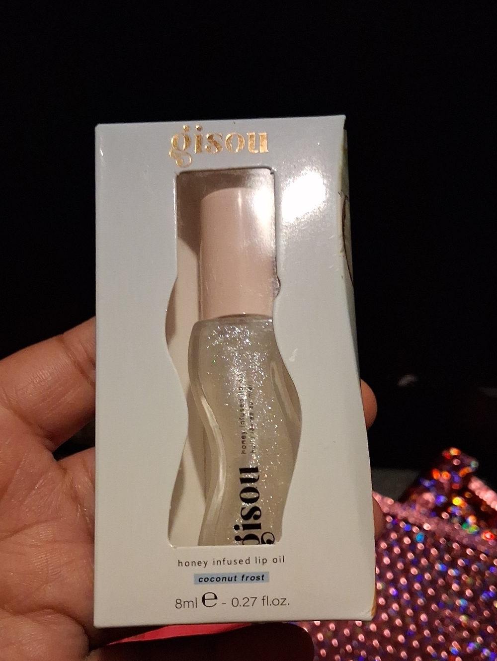 Gisou Honey Infused Lip Oil – Coconut Frost (Sheer Sparkle)